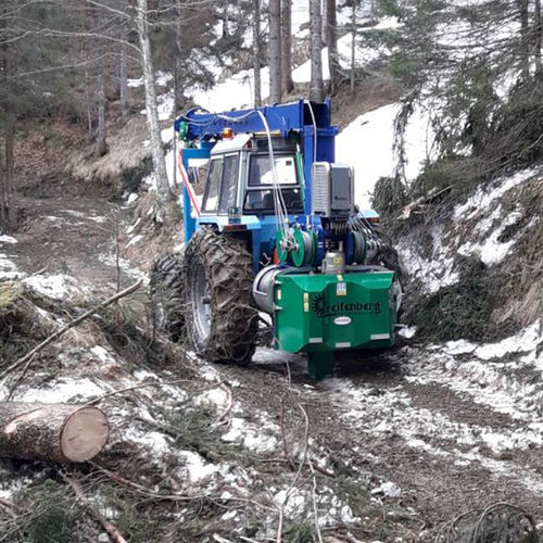 Gru a cavo per esbosco in salita e discesa - Tg 430 - greifenberg teleferiche - montata su trattore