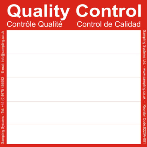 Etichetta di identificazione - 8220 series - Sampling Systems Ltd - con motivo stampato / adesiva / per magazzino