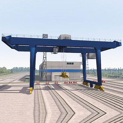 Gru a cavalletto bitrave - U  - Nucleon (Xinxiang) Crane Co., Ltd. - su guida di scorrimento / per applicazioni marine / per container