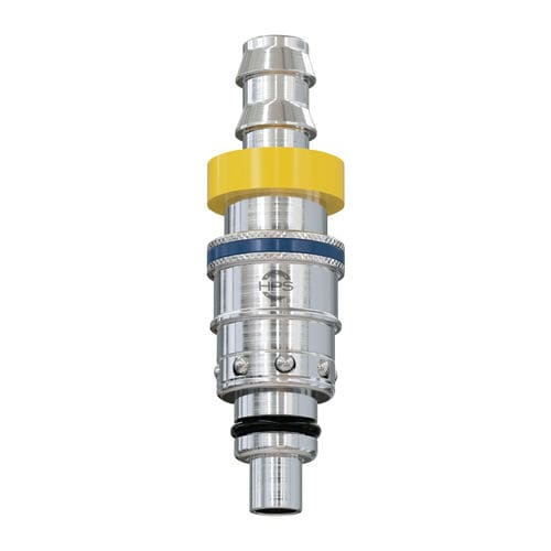 Raccordo con valvola - HPS International - idraulico / push-to-lock / in ottone nichelato