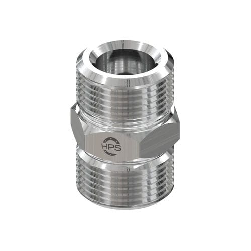 Nipplo con doppia filettatura - HPS International - in acciaio / esagonale / dritto
