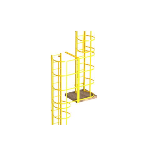 Scala da appoggio in PRFV - S  - P-TREX - a piattaforma / con gabbia di sicurezza / riciclabile