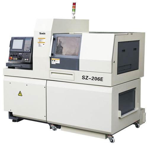 Tornio a fantina mobile CNC - SZ-206E - Shenzhen Sowin Precision Machine Tool Co., Ltd - 6 assi / universale / a due mandrini