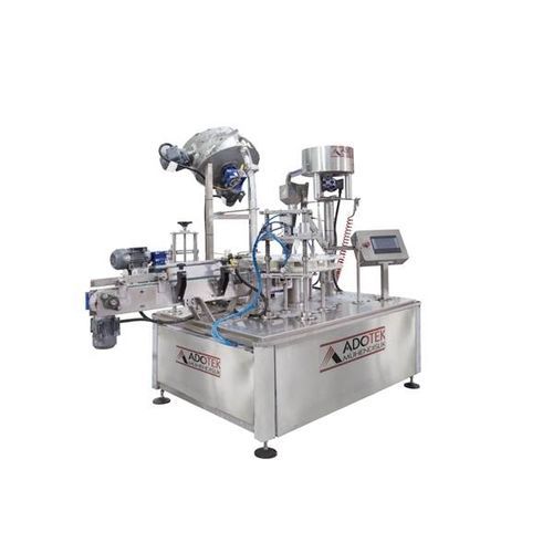 Riempitrice tappatrice etichettatrice automatica - ADK 305 - Adotek Machine - per prodotti alimentari / per succhi di frutta / per vetro