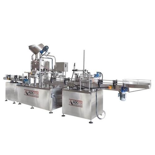 Riempitrice tappatrice etichettatrice automatica - ADK 321 - Adotek Machine - per l'industria agroalimentare / per prodotti cosmetici / per l'industria farmaceutica
