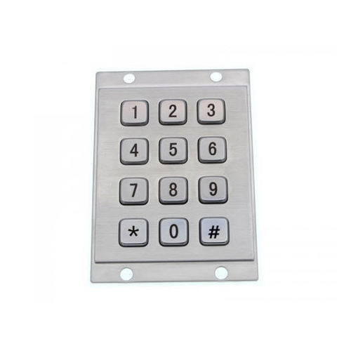 Tastiera numerica 12 tasti - D-8208A - ShenZhen DAVO Electronics Co., Ltd - ad incastro / in acciaio inossidabile / in acciaio inossidabile