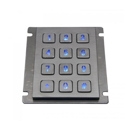 Tastiera numerica 12 tasti - D-8208J-1-Backligh - ShenZhen DAVO Electronics Co., Ltd - ad incastro / in acciaio inossidabile / in lega