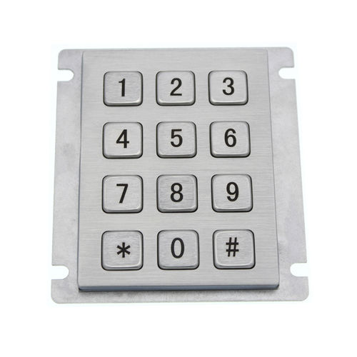 Tastiera numerica per controllo accessi - D-8208J-1 - ShenZhen DAVO Electronics Co., Ltd - 12 tasti / ad incastro / in lega d'alluminio