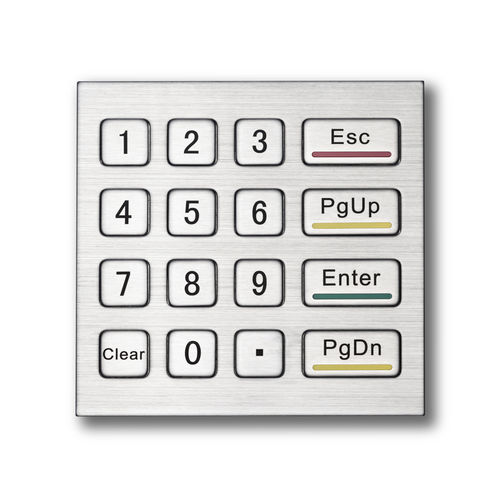 Tastiera numerica 16 tasti - D-8201F - ShenZhen DAVO Electronics Co., Ltd - ad incastro / in acciaio inossidabile / in lega