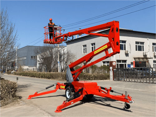 Piattaforma telescopica trainabile - G-GBT-16 - Jinan Gradin Machinery Co., Ltd. - ibrida / a benzina / diesel