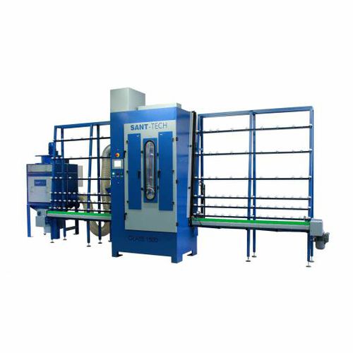 Sabbiatrice automatica - GLASS 1500/2000 - Sant-Tech - con iniettore / con nastro trasportatore