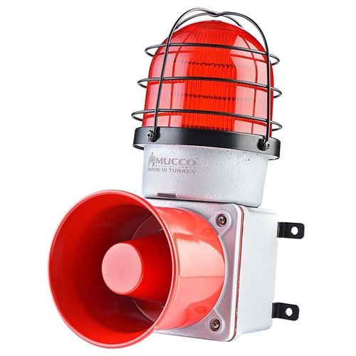 Sirena con luce a LED - SNT-E12522-D-1 - MUCCO  Warning Lights - IP65 / per ambienti difficili / 130 dB