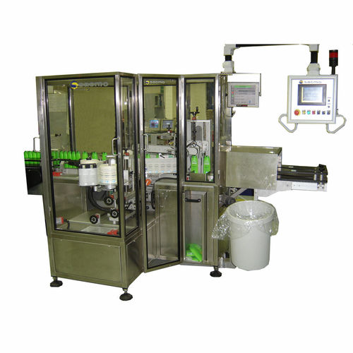 Etichettatrice a doppia faccia - EDF 100 - SACMO - controllata da PLC / per bottiglie