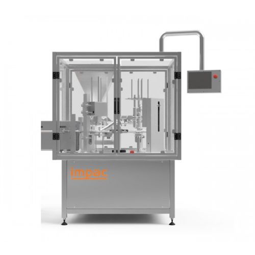 Riempitrice tappatrice etichettatrice rotativa - TYPHOON - impac Engineering ltd. - automatica / controllata da PLC / per polveri