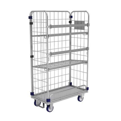 Roll-container per tessili - KM 9346-1.61 - SAMARIT S.R.O. - a ripiani / in maglia metallica / 3 pannelli