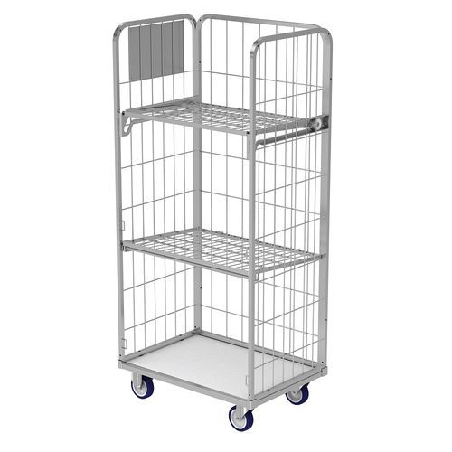 Roll-container per tessili - AV 8358-1,82 - SAMARIT S.R.O. - a ripiani / in maglia metallica / 3 pannelli