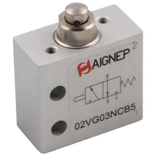 Distributore pneumatico a valvola - 02VG series - AIGNEP - con azionamento manuale / a 3/2 vie / normalmente chiusa