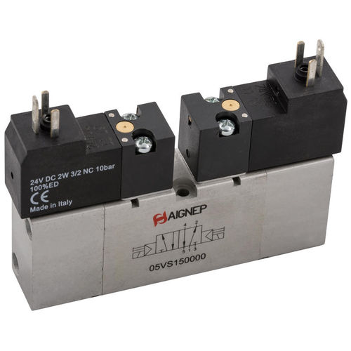 Distributore pneumatico a cassetto - 05VS series - AIGNEP - azionato tramite solenoide / a 5/2 vie / a 5/3 vie
