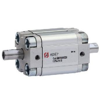 Cilindro compatto - QJ1225 - AIGNEP - pneumatico / a pistone magnetico / con asta attraversante