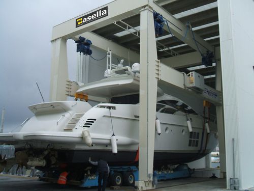 Gru a cavalletto su guida di scorrimento - casella manut.service srl - per cantieri di prefabbricati / per applicazioni marine / da scaricamento navi