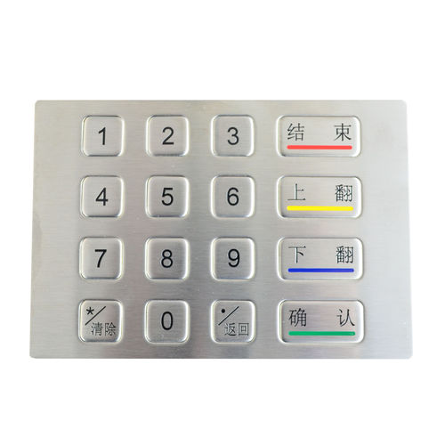 Tastiera numerica 16 tasti - KY2130 - Shenzhen KEYU Co., Ltd  - ad incastro / in acciaio inossidabile / USB