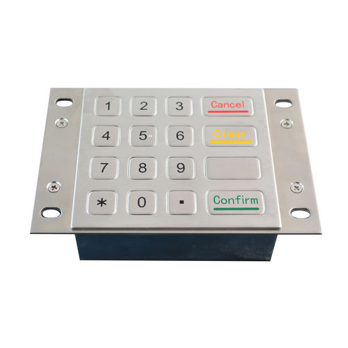Tastiera numerica 16 tasti - KY3088A - Shenzhen KEYU Co., Ltd  - ad incastro / in acciaio inossidabile / a tenuta stagna