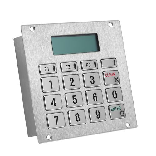 Tastiera numerica display LCD - KY2388FR - Shenzhen KEYU Co., Ltd  - 16 tasti / ad incastro / in acciaio inossidabile