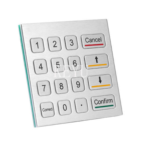 Tastiera in acciaio inossidabile - KY2100A - Shenzhen KEYU Co., Ltd  - ad incastro / a tasti meccanici / 16 tasti