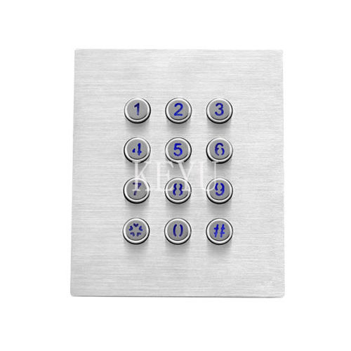 Tastiera numerica retroilluminata - KY2047A - Shenzhen KEYU Co., Ltd  - 12 tasti / ad incastro / in acciaio inossidabile spazzolato