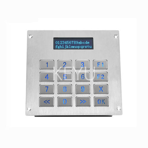 Tastiera numerica retroilluminata - KY3088-LP - Shenzhen KEYU Co., Ltd  - 16 tasti / ad incastro / in acciaio inossidabile