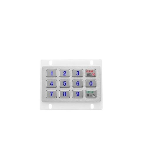 Tastiera numerica retroilluminata - KY2120-LED - Shenzhen KEYU Co., Ltd  - 12 tasti / ad incastro / in acciaio inossidabile