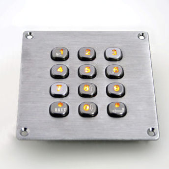 Tastiera numerica retroilluminata - KY2083-LED - Shenzhen KEYU Co., Ltd  - 12 tasti / ad incastro / in acciaio inossidabile
