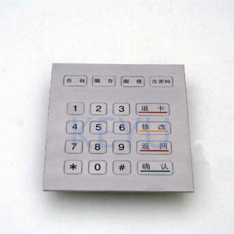 Tastiera numerica su misura - KY2117 - Shenzhen KEYU Co., Ltd  - 20 tasti / ad incastro / in acciaio inossidabile