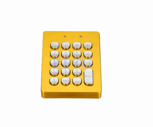 Tastiera numerica in oro - KY-U90 gold - Shenzhen KEYU Co., Ltd  - 19 tasti / ad incastro / in acciaio inossidabile spazzolato