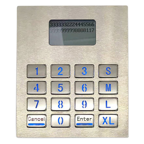 Tastiera numerica display LCD - KY-3088LP-12864-B - Shenzhen KEYU Co., Ltd  - 16 tasti / ad incastro / in acciaio inossidabile spazzolato