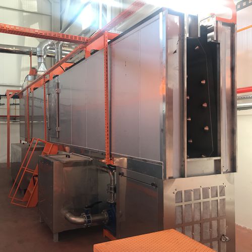 Linea di lavaggio a spruzzo - İSTANBUL ELECTROSTATICS - in acciaio inossidabile / con trasportatore