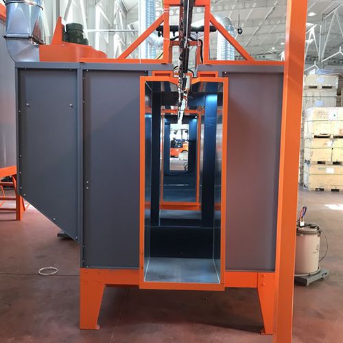Cabina di verniciatura aperta - İSTANBUL ELECTROSTATICS - per applicazioni ferroviarie / per filtri a cartuccia / manuale