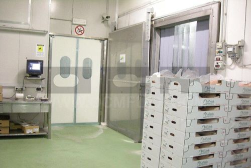 Porta battente - OCM Industrial Doors - in polietilene / per cella frigorifera / per l'industria agroalimentare