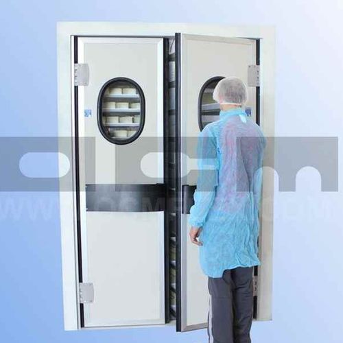 Porta battente - OCM Industrial Doors - in acciaio inossidabile / in polietilene / per cella frigorifera