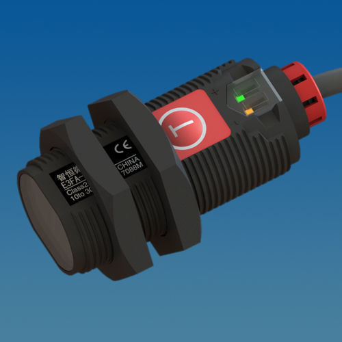 Sensore fotoelettrico retroriflettente - E3TA-B500 - Intellisense Microelectronics - cilindrico / luce rossa / per materiali trasparenti
