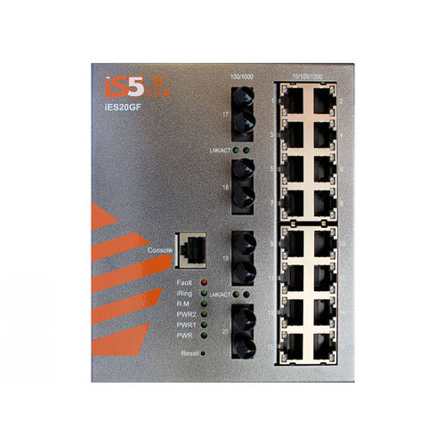Switch Ethernet gestibile - iES20GF - iS5 Communications - 20 porte / rapido / industriale