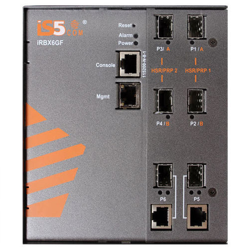 Switch Ethernet gestibile - iRBX6GF - iS5 Communications - 6 porte / su guida DIN / per montaggio su pannello