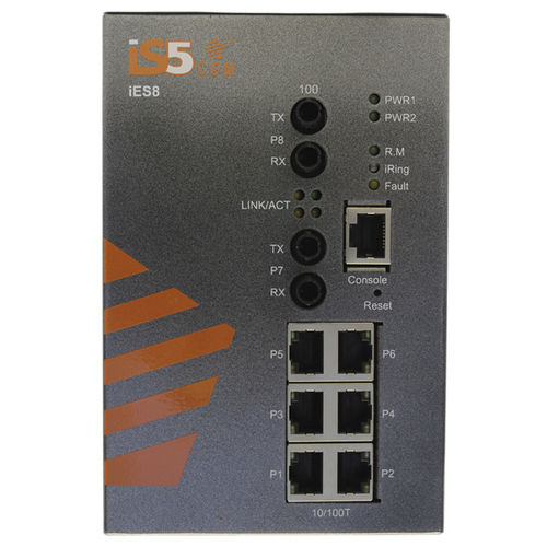 Switch Ethernet gestibile - iES8-S - iS5 Communications - 8 porte / su guida DIN / per montaggio su pannello