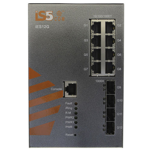 Switch Ethernet gestibile - iES12G - iS5 Communications - 12 porte / Ethernet gigabit / su guida DIN