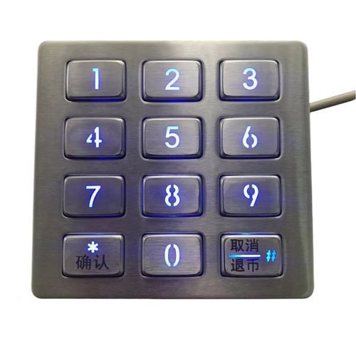 Tastiera numerica 12 tasti - CK-KE10074-BL - Clickin Industrial Co., Ltd. - ad incastro / in acciaio inossidabile / USB