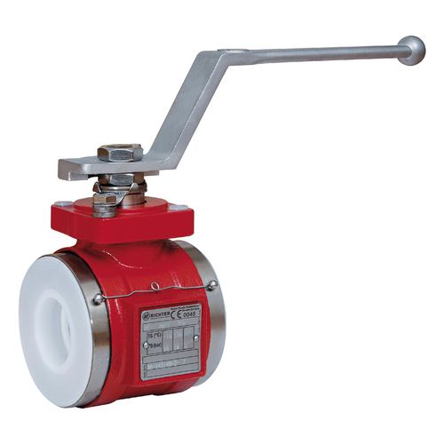 Valvola a sfera - KK series - Richter Chemie Technik - manuale / di controllo / con doppia flangia