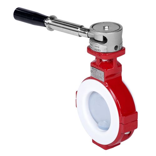 Valvola a farfalla - NKS-T series - Richter Chemie Technik - a leva / wafer / rivestita in PFA
