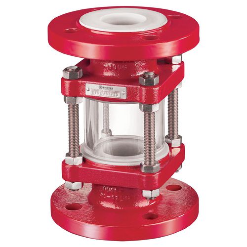 Oblò di osservazione per indicatore di livello - SGS series - Richter Chemie Technik - in vetro borosilicato / con flangia / rivestito in PFA