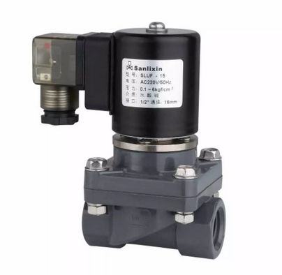 Elettrovalvola a comando diretto - SLUF  - SANLIXIN SOLENOID VALVE CO., LTD - a 2 vie / per prodotti chimici / filettata