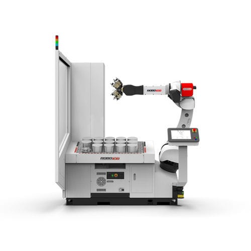 Cella robotizzata di carico - Turn-Assist Essential - RoboJob - di scarico / per pezzi piccoli / compatta